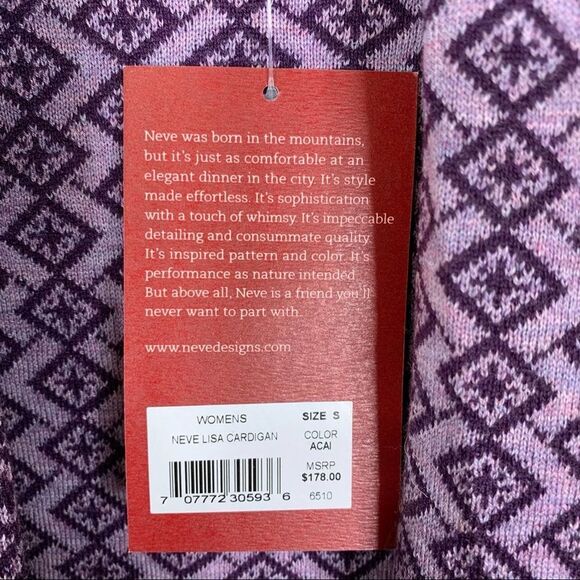 Neve NWT Lisa Cardigan Purple Merino Blend Small - Picture 6 of 11